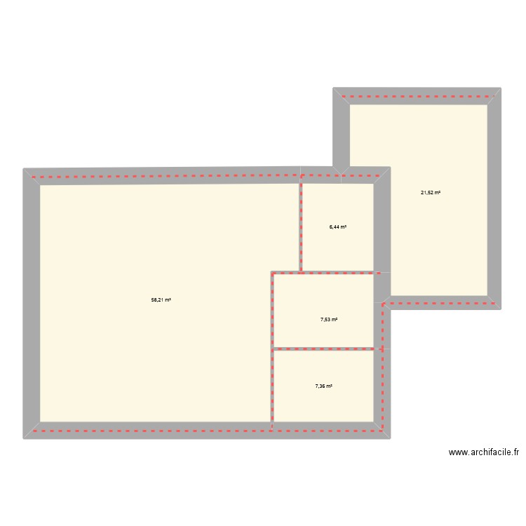 ssqd. Plan de 5 pièces et 101 m2