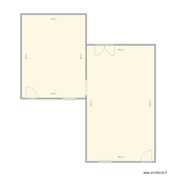 de saint martin guillaume. Plan de 2 pièces et 66 m2