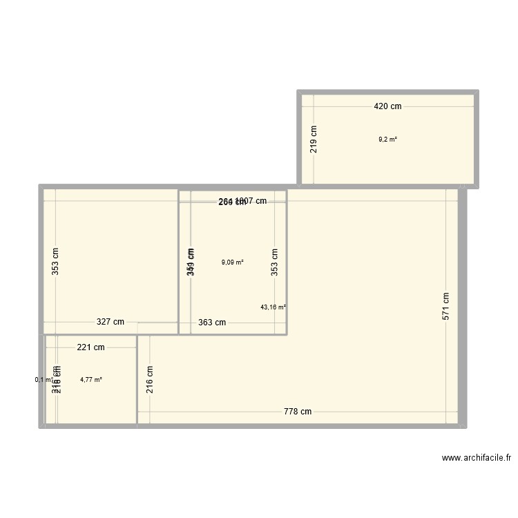 cass25. Plan de 5 pièces et 66 m2