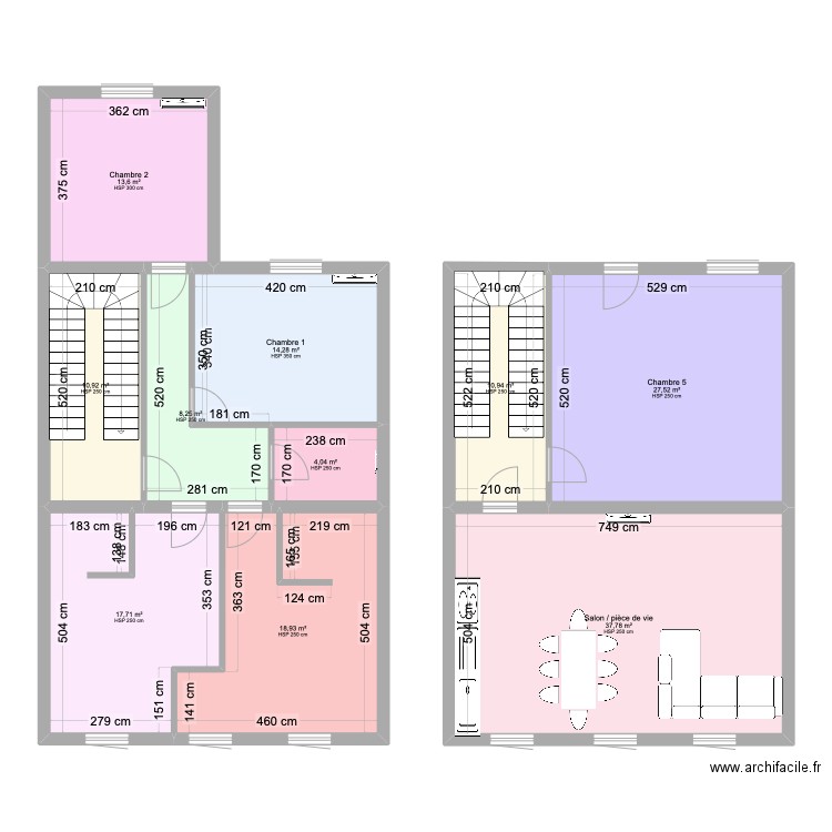 Lisbonne Duplex 5 ch. Plan de 10 pièces et 164 m2