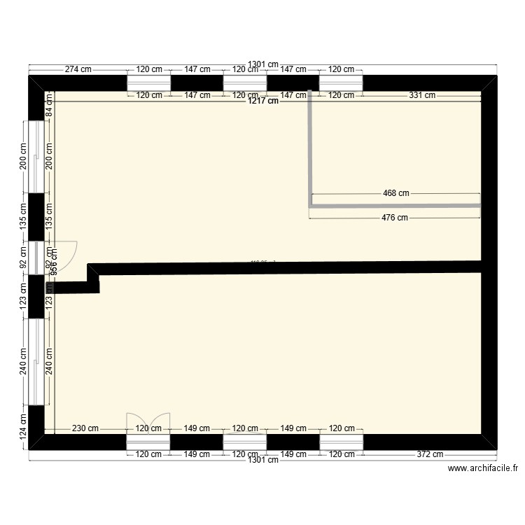 Plan t3/t3. Plan de 1 pièce et 116 m2