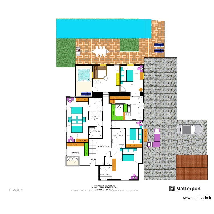 PLAN RC BIONNAY JUSTE. Plan de 2 pièces et 15 m2