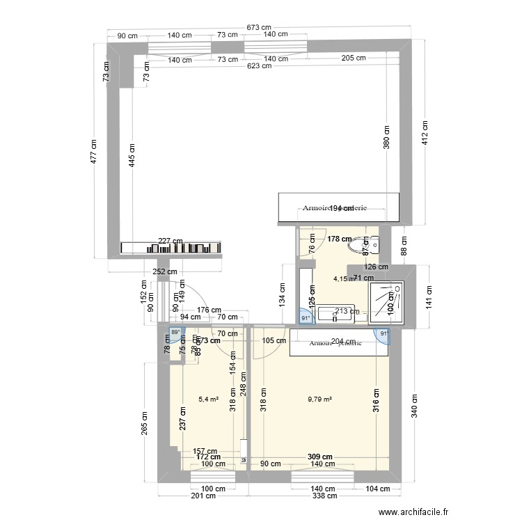 MARGAUX 2. Plan de 3 pièces et 19 m2