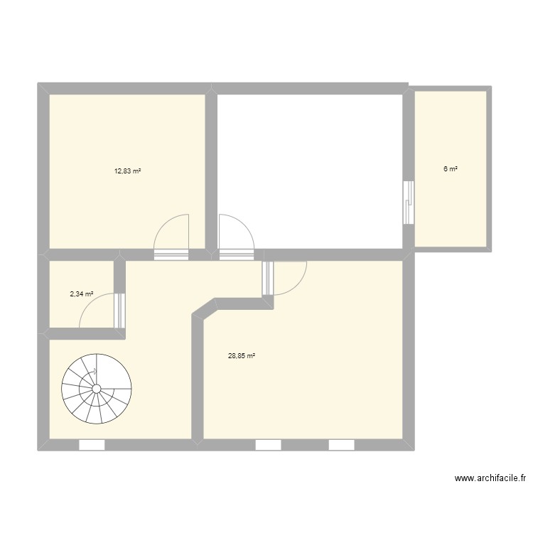 R+1 Centenero. Plan de 4 pièces et 50 m2