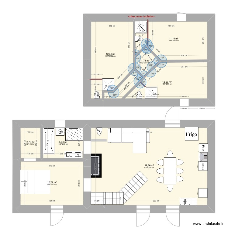 gautrais 2.2. Plan de 8 pièces et 98 m2