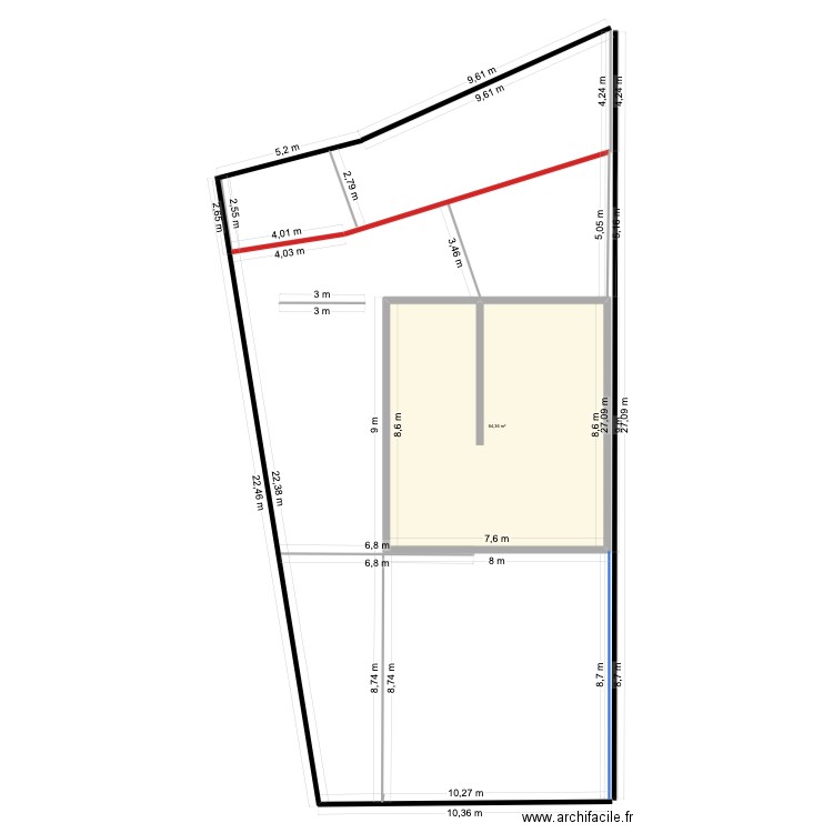 PLAND MASSE N°1 . Plan de 4 pièces et 132 m2