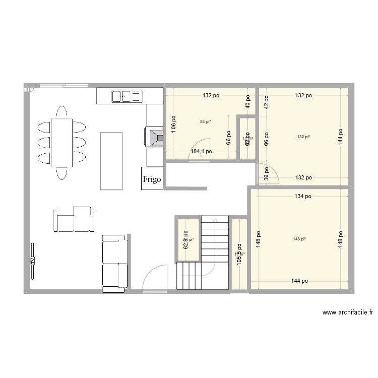 MARKPOU. Plan de 6 pièces et 38 m2