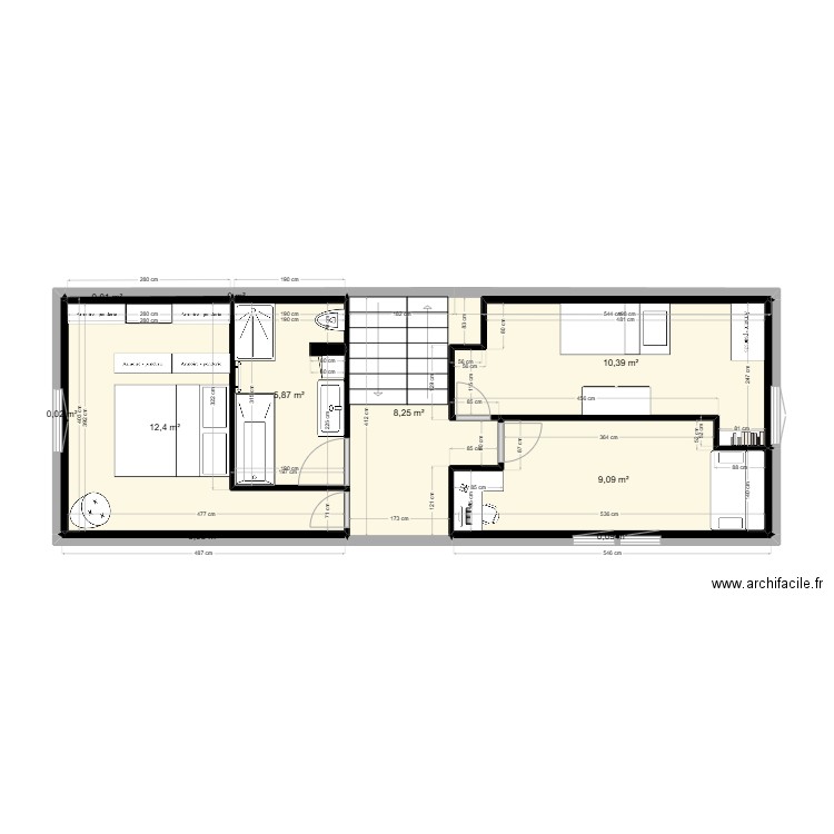 Plan 2. Plan de 10 pièces et 46 m2