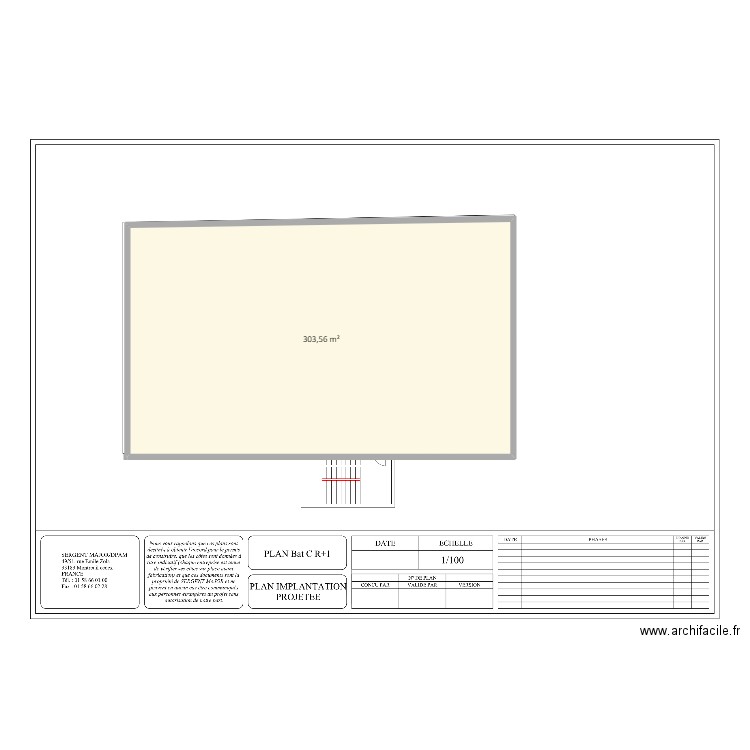 Bat C - R1. Plan de 1 pièce et 304 m2