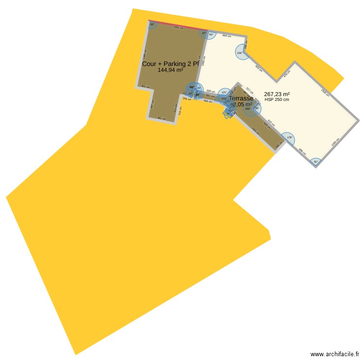 Projet aménagement ext DUNG. Plan de 3 pièces et 460 m2