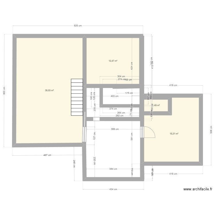 1967. Plan de 4 pièces et 65 m2