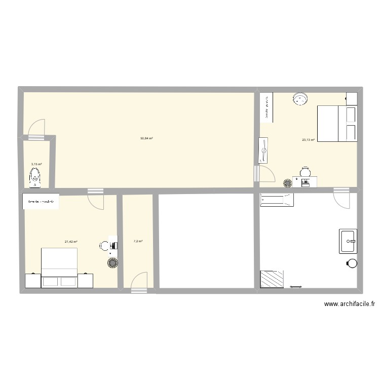 maison. Plan de 5 pièces et 106 m2