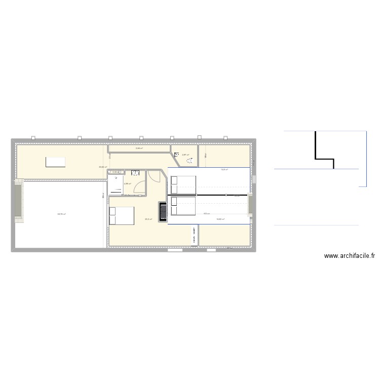 Millam etage3. Plan de 10 pièces et 133 m2