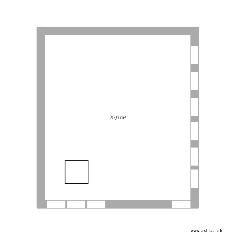 magasin vert. Plan de 1 pièce et 26 m2