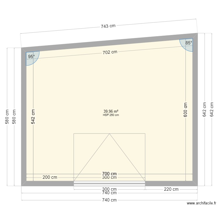 garage. Plan de 1 pièce et 40 m2