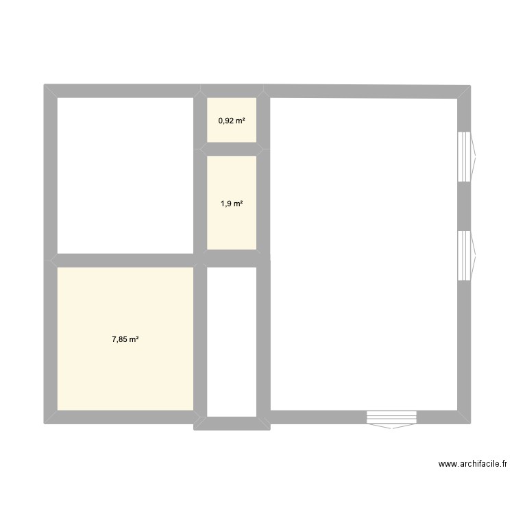Maison Rascous. Plan de 3 pièces et 11 m2