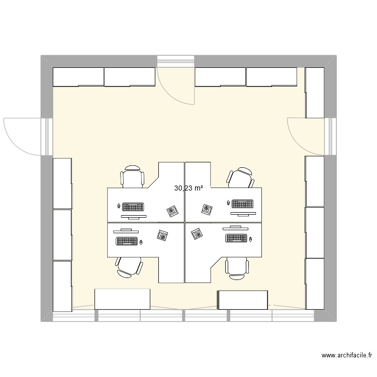 plan bureau. Plan de 1 pièce et 30 m2