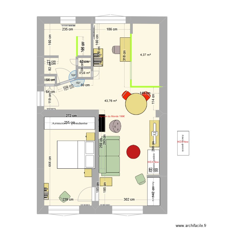 Chez nous new V1. Plan de 5 pièces et 49 m2