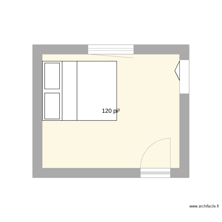 TRAVAIL CHAMBRE . Plan de 1 pièce et 11 m2