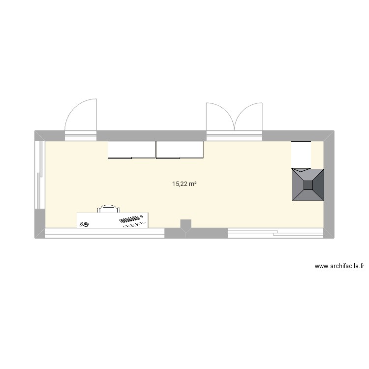 Piece cat. Plan de 1 pièce et 15 m2