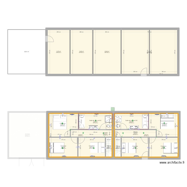 PLAN PROJET 2 MALAUNAY (2 biens) v2 . Plan de 27 pièces et 432 m2