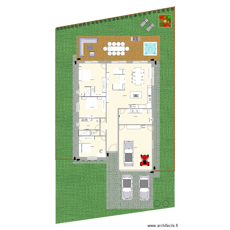 maison. Plan de 8 pièces et 181 m2