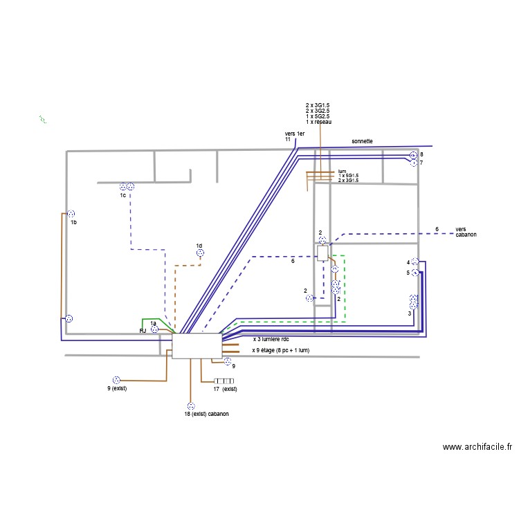 rdc pc. Plan de 1 pièce et 0 m2