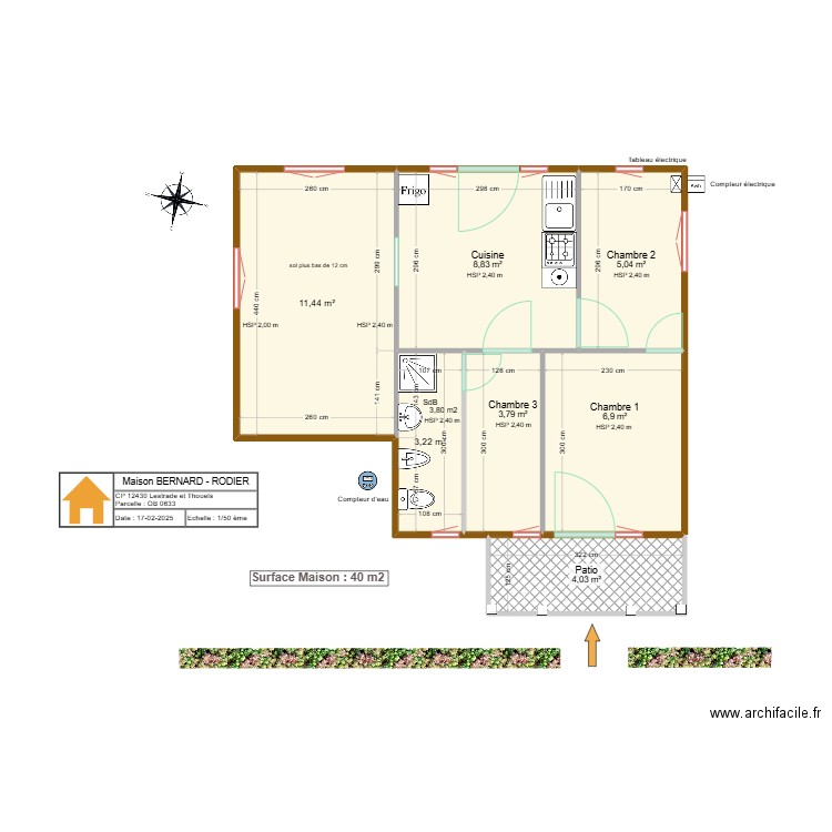 plan 12. Plan de 7 pièces et 43 m2