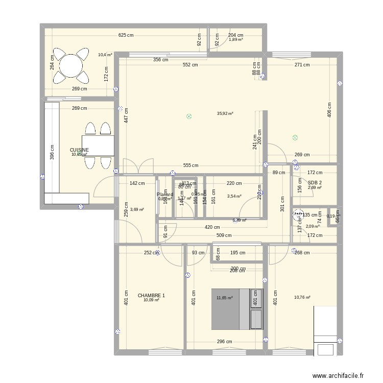 APPARTEMENT HESPERIDES. Plan de 16 pièces et 113 m2