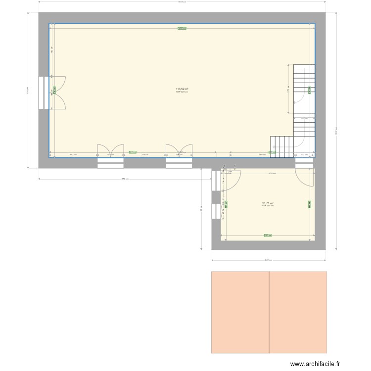 temple  RDC mouries escal 19.2.25. Plan de 4 pièces et 262 m2