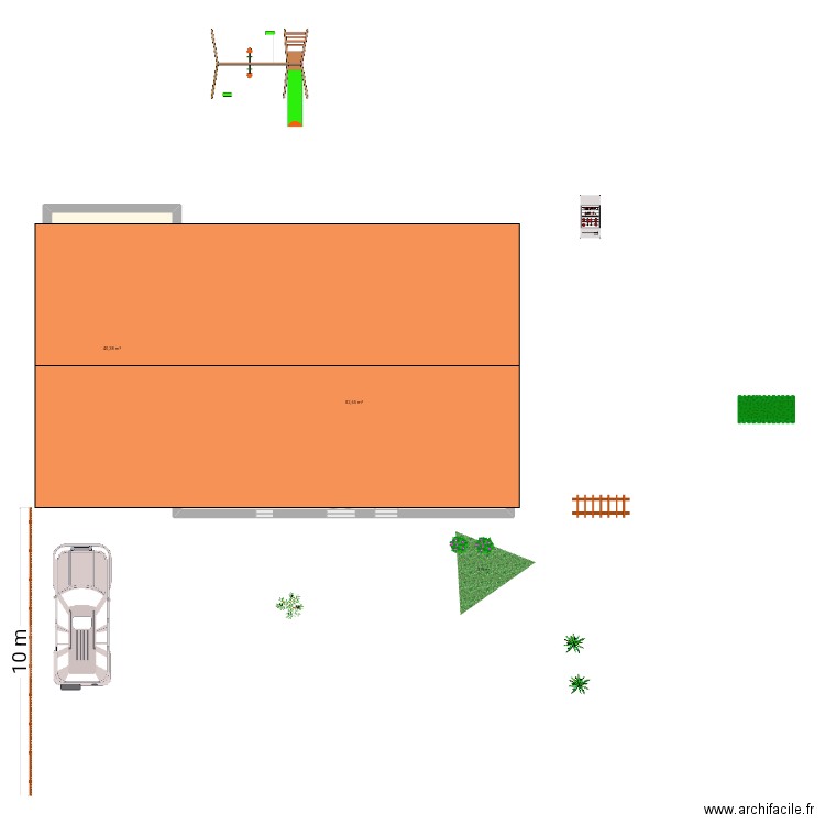 Plan c. Plan de 2 pièces et 123 m2