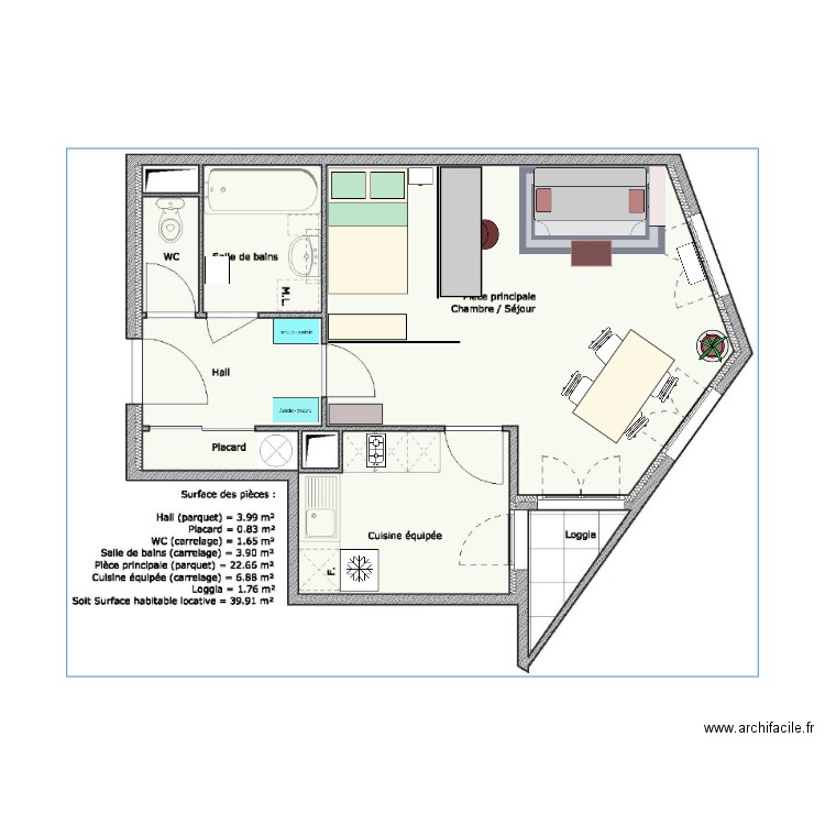 mon appart 3. Plan de 0 pièce et 0 m2