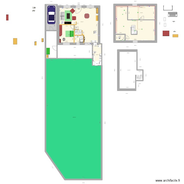 RDC pour aménagement. Plan de 9 pièces et 506 m2