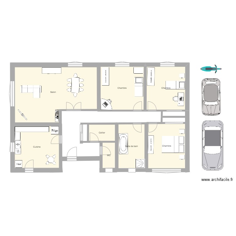 gerard six. Plan de 8 pièces et 89 m2