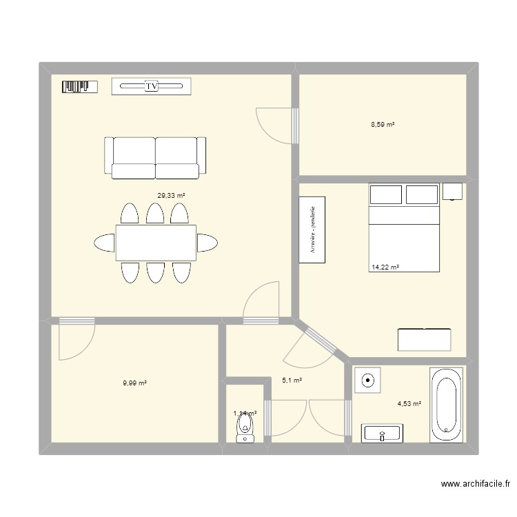 auderghem. Plan de 7 pièces et 73 m2