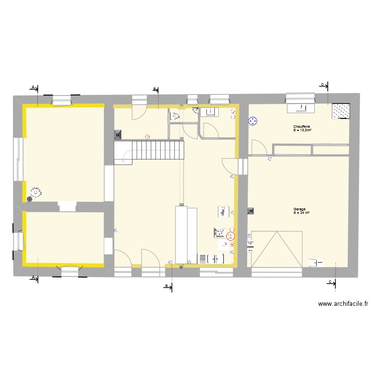 RDC_Electricité_V1. Plan de 1 pièce et 154 m2