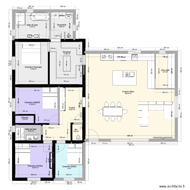 ST MAX. Plan de 14 pièces et 148 m2