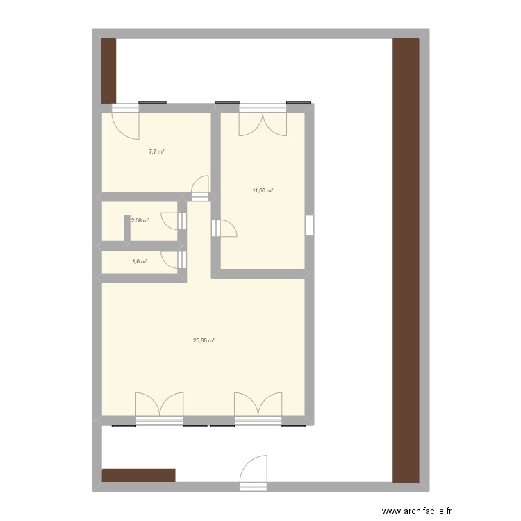 Maison cyclades. Plan de 5 pièces et 49 m2