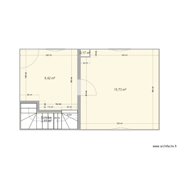 N°20 1er étage. Plan de 4 pièces et 27 m2