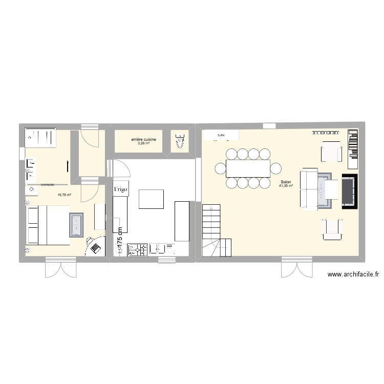 PROJET 1. Plan de 3 pièces et 64 m2