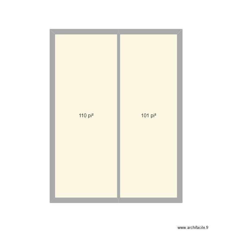 test1. Plan de 2 pièces et 20 m2