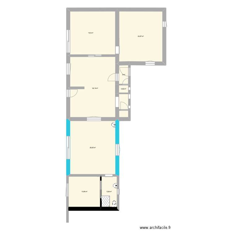 Extension Veranda. Plan de 8 pièces et 122 m2