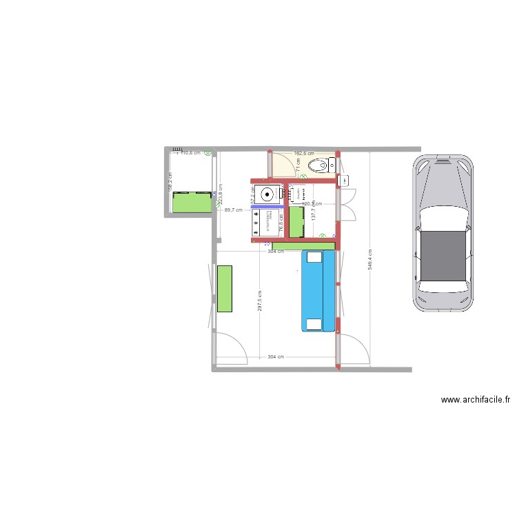 bois murés 2024-4. Plan de 1 pièce et 1 m2