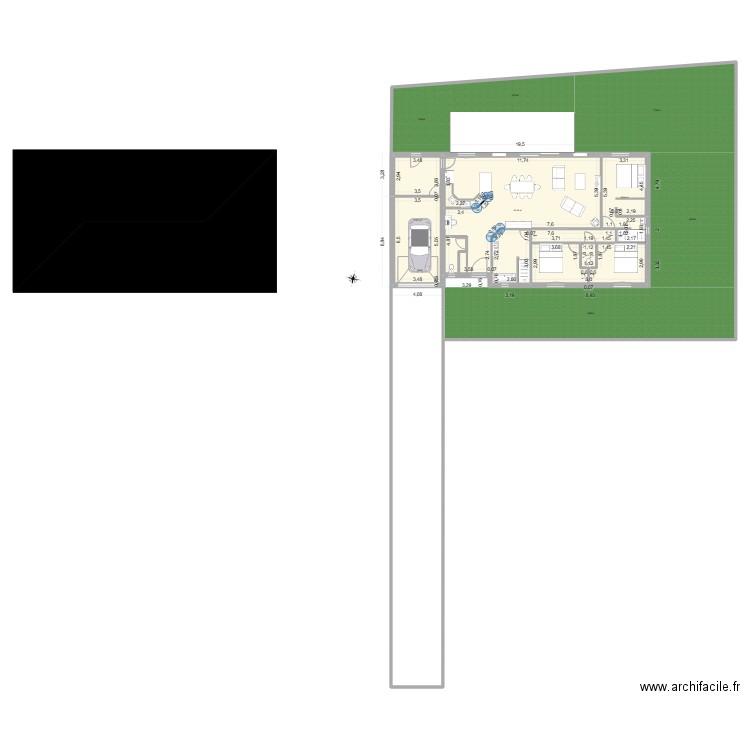 ormes AUTRE pour m2. Plan de 5 pièces et 171 m2