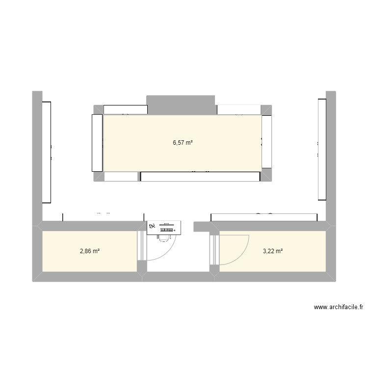 PLAN MAGASIN HO. Plan de 3 pièces et 13 m2