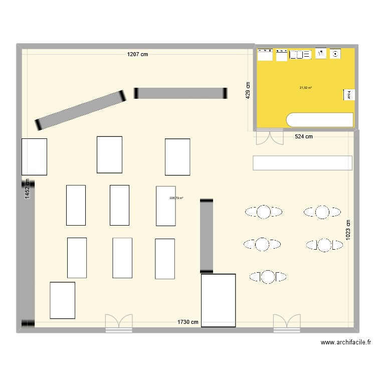 plan caviste. Plan de 2 pièces et 250 m2