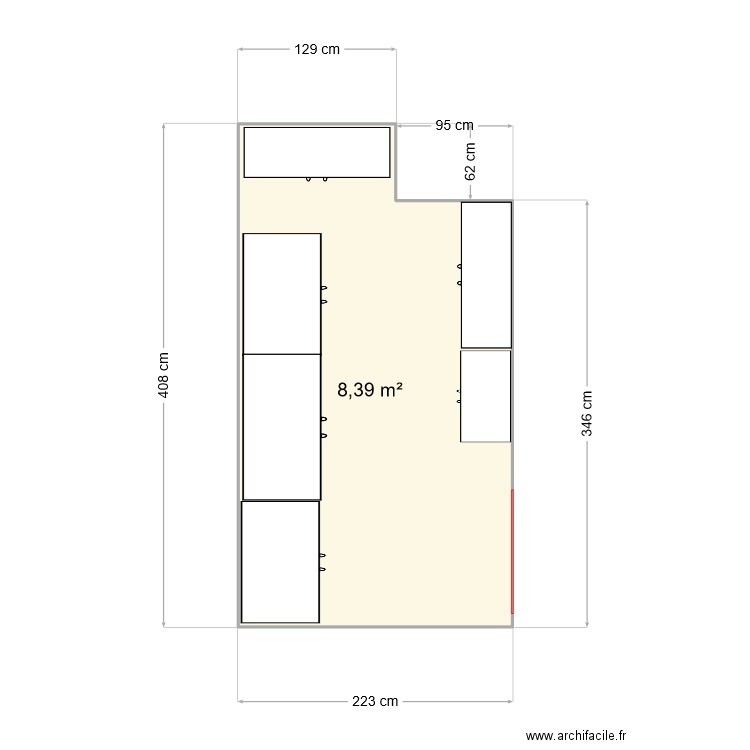 MIC. Plan de 1 pièce et 8 m2