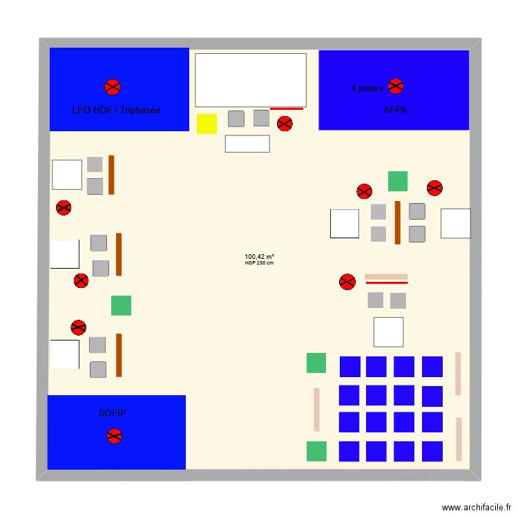 Salon Viva Fabrica - CLEM. Plan de 1 pièce et 100 m2