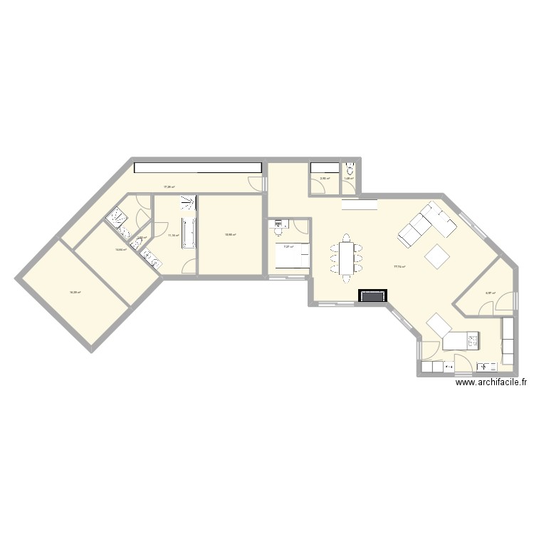 bonneuil v2. Plan de 11 pièces et 173 m2