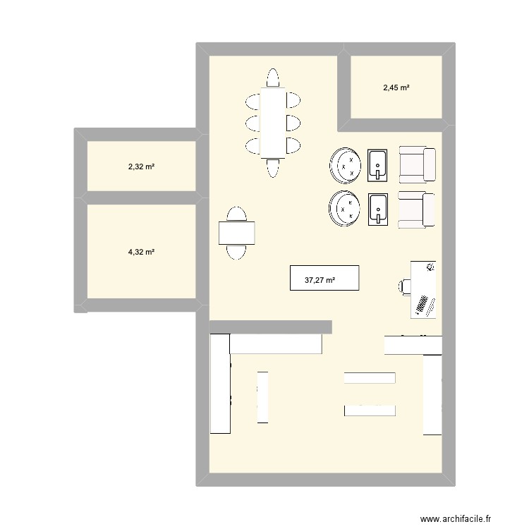 plan dossier de vente. Plan de 4 pièces et 46 m2